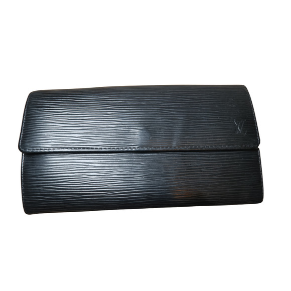 Auth Louis Vuitton Wallet Epi Leather Black LV Bifold Large Snap Button Closure - Picture 5 of 16